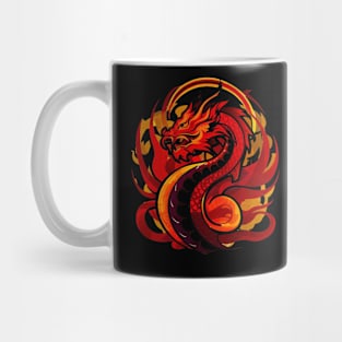 "Celestial Guardian: Year of the Dragon Ukiyo-e" - Chinese Zodiac Dragon Mug